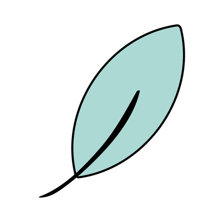 line color tropical leaf nature to exotic tree vector illustrationのイラスト素材