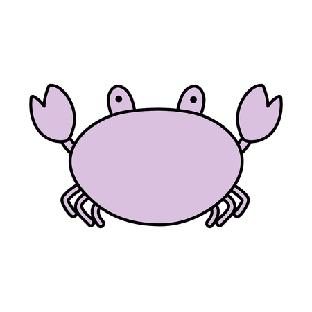 line color nature crab tropical animal of sea vector illustrationのイラスト素材