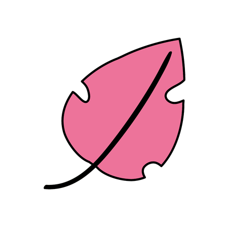 line color tropical leaf of exotic nature plant vector illustrationのイラスト素材