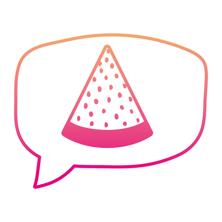 degraded line watermelon fruit inside chat bubble message vector illustrationのイラスト素材