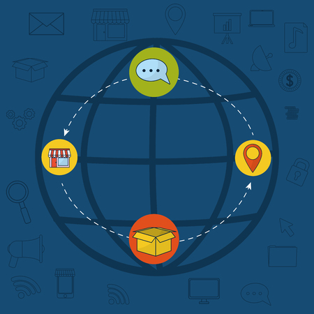 Social media technology symbols vector illustration graphic designのイラスト素材