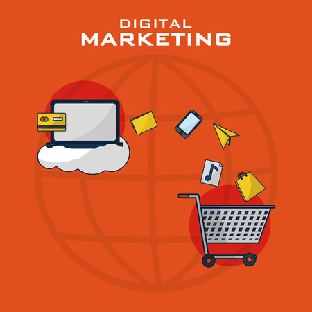 Digital marketing business background.のイラスト素材