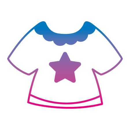 degraded line baby girl t-shirt fashion clothes vector illustrationのイラスト素材
