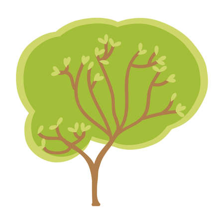 tree with flowers leaves and nature stemのイラスト素材