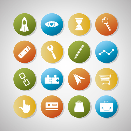 Set of digital marketing iconsのイラスト素材