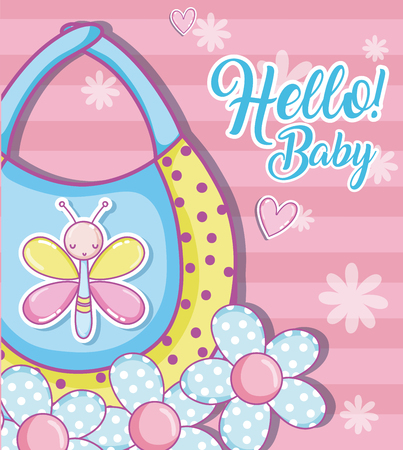 Hello baby shower cardのイラスト素材
