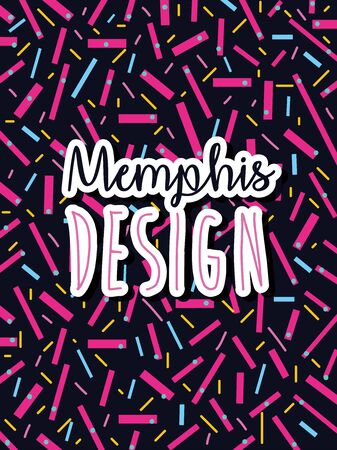Memphis background with label vector illustration graphicのイラスト素材