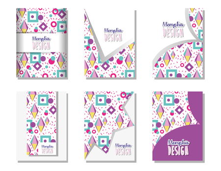 Memphis templates and backgrounds colorful design vector illustration graphic designのイラスト素材