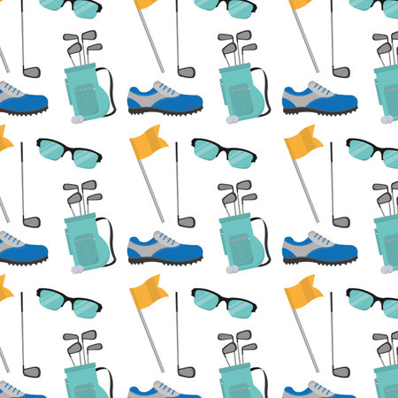 Professional golf sport things backgroundのイラスト素材