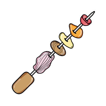 grill barbecue meat food preparation vector illustrationのイラスト素材