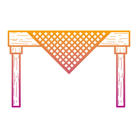 degraded line dining table to interior home decoration vector illustrationのイラスト素材