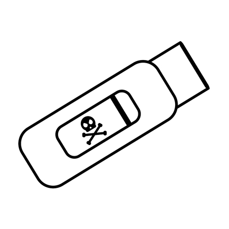 line memory usb technology with danger skullのイラスト素材