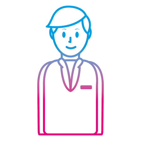 degraded line happy man with hairstyle and elegant jacket vector illustrationのイラスト素材