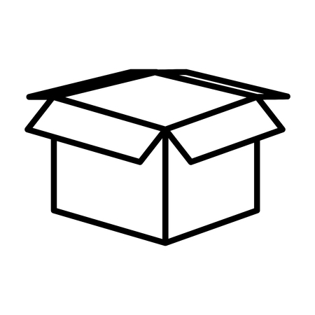 line open box package delivery object vector illustrationのイラスト素材