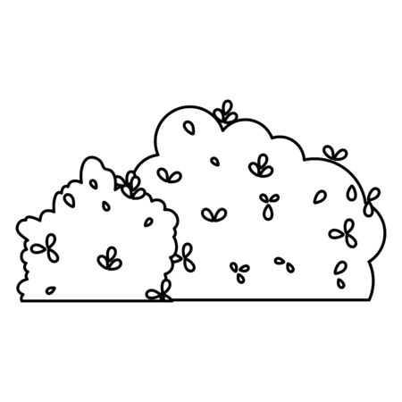 line nature leaves bushes spring plant vector illustrationのイラスト素材