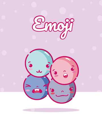 Cute rounds emojisのイラスト素材