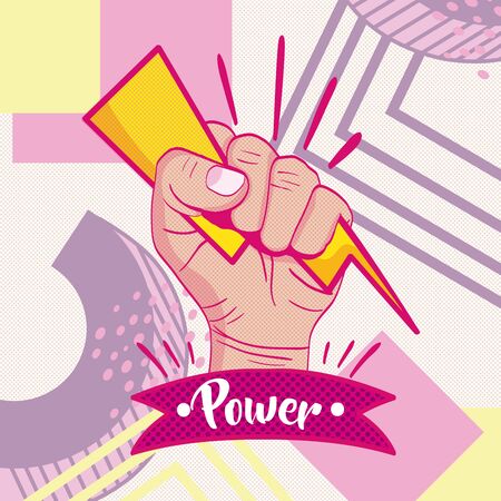 Hand with ray memphis style Vector illustration.のイラスト素材