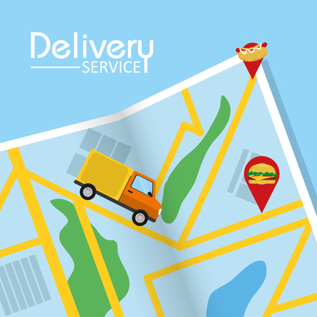 Delivery and logistics service concept vector illustration graphicのイラスト素材