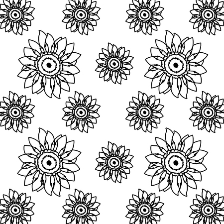 line natural flower with beautiful petals background vector illustrationのイラスト素材