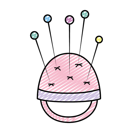 doodle chishion pin sewing fashion craftのイラスト素材