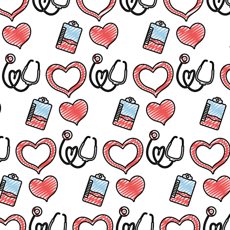 Doodle illustration of blood donation transfusion event background.のイラスト素材