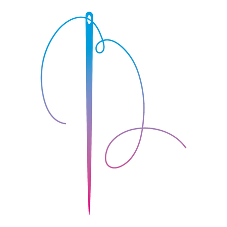 degraded line needle sewing tailor with thread textile tool vector illustrationのイラスト素材