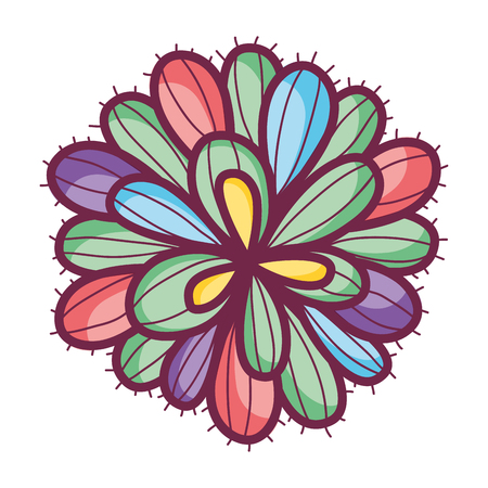 exotic flower with nature petals style vector illustrationのイラスト素材