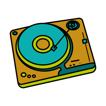 color retro vinyl player record music vector illustrationのイラスト素材