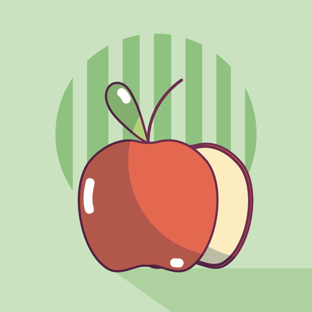 Apples natural fruit template vector illustrationのイラスト素材