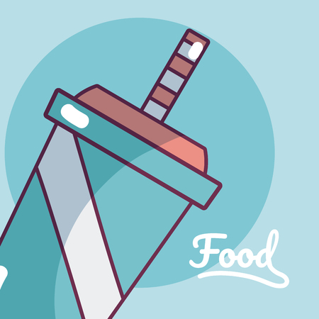 Soda on plastic cup template vector illustrationのイラスト素材