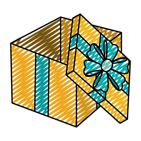 doodle present gift package to party event vector illustrationのイラスト素材