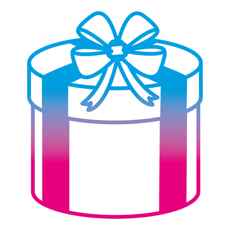 degraded line present gift holiday with ribbon bow vector illustrationのイラスト素材