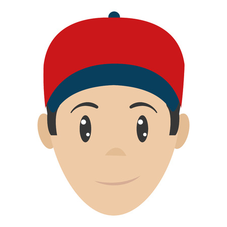 happy man head with fashion capのイラスト素材