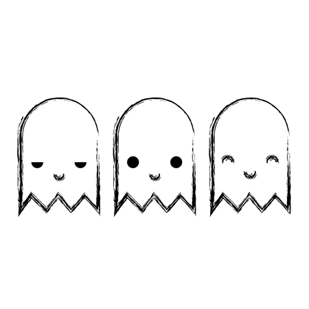 grunge digital videogame with virtual characters technologyのイラスト素材