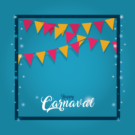 Happy carnaval card with colorful buntings design.のイラスト素材