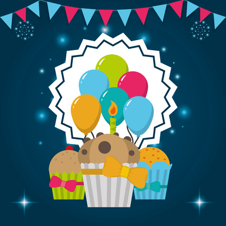 Birthday celebration elementsのイラスト素材