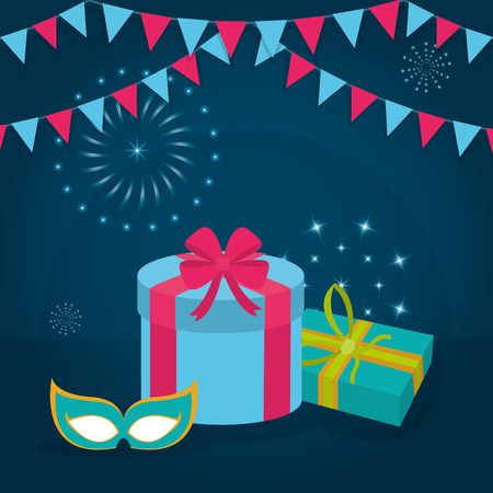 Birthday celebration elements cartoon concept vector illustration graphic designのイラスト素材