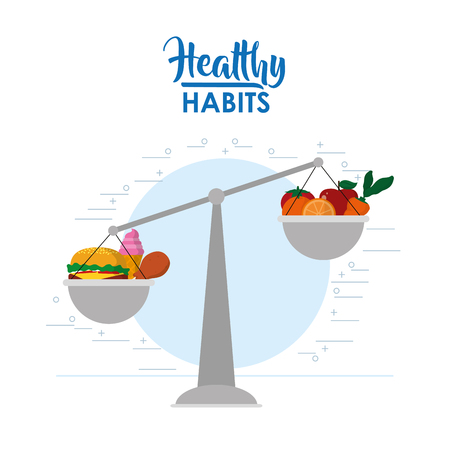 Healthy habits lifestyleのイラスト素材