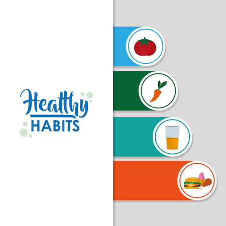 Healthy habits lifestyle vector illustration graphic designのイラスト素材