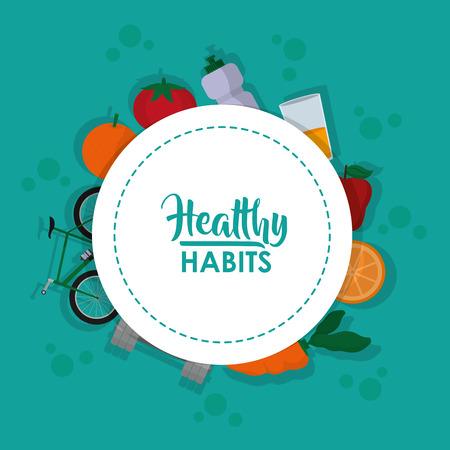 Healthy lifestyle sport and food vector illustration graphic designのイラスト素材