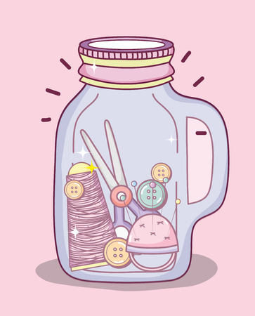 Do it yourself crafts with mason jar concept vector illustration graphic designのイラスト素材