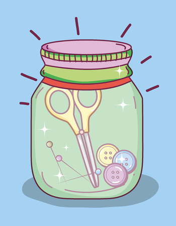 Do it yourself crafts with mason jar concept vector illustration graphic designのイラスト素材