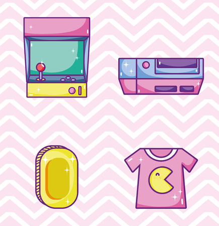 Set of retro videogames cartoonsのイラスト素材