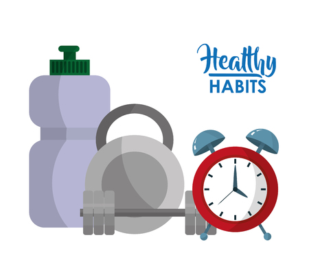 Healthy habits lifestyle conceptのイラスト素材