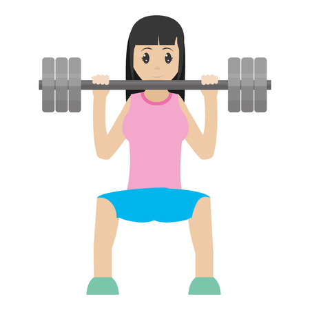 Woman do exercise with weight object and sport clothes.のイラスト素材