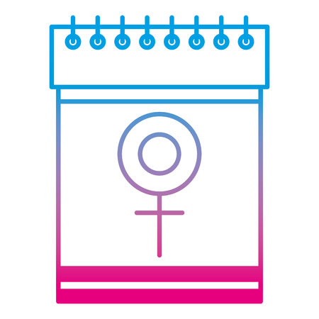Degraded line womens symbol in calendar to day celebrationのイラスト素材