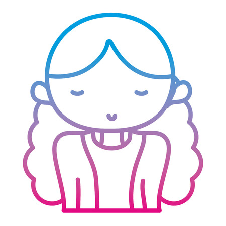 Degraded line woman with fashion hairstyle and blouse designのイラスト素材