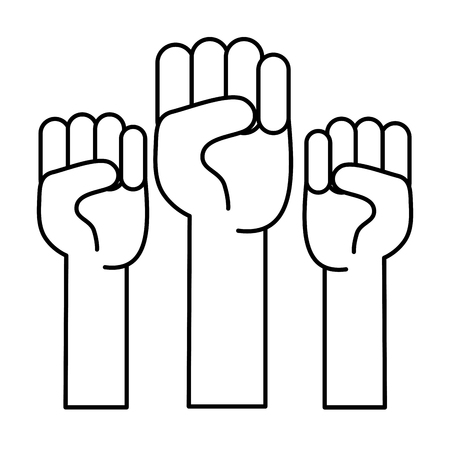 people hands up icon vector illustrationのイラスト素材