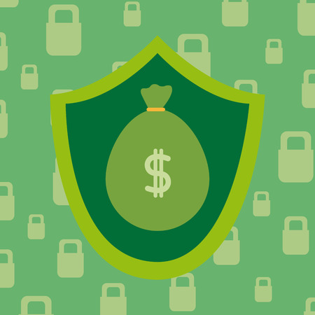 Secure money and savings concept cartoons vector illustration graphic designのイラスト素材