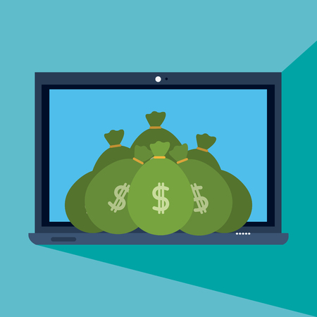 Online money and transactions concept vector illustration graphic designのイラスト素材